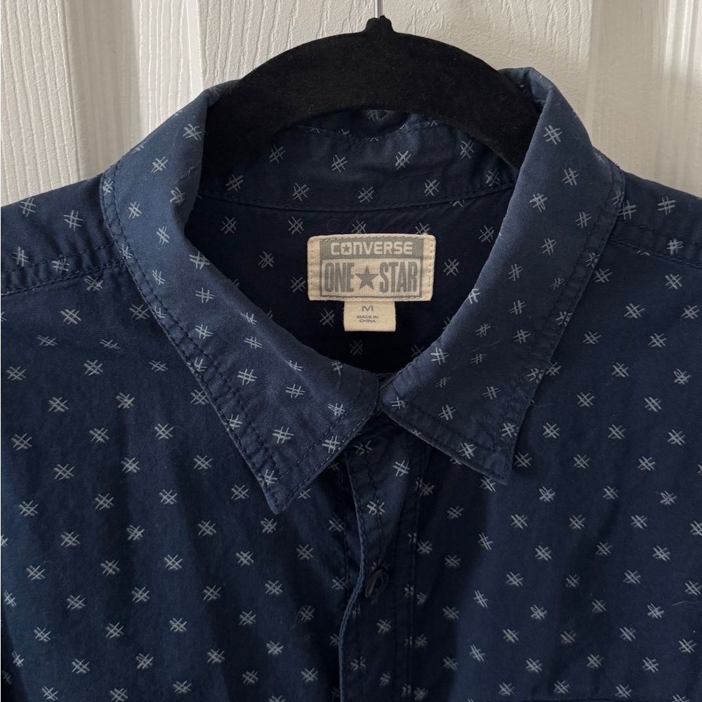 Converse Dark Blue Patterned Button Down Shirt - image 2